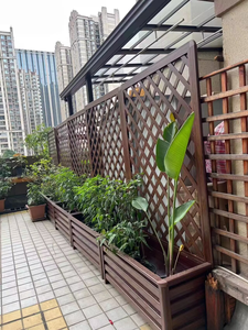 Quảng trường Mộc mạc gỗ lớn lên vườn giường planter hộp với trellis cho home & sử dụng ngoài trời - Product Image 6