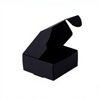 Boîte d'expédition en carton personnalisée avec logo, fenêtre transparente en PVC, emballage en papier kraft, boîte cadeau noir mat et blanc, pliable, vente en gros