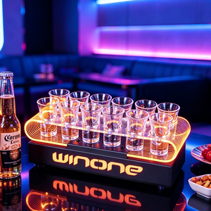 Plateau à shots en acrylique lumineux à LED pour 6 ou 12 verres, personnalisable avec logo, pour événements et décoration de lounge - Product Image 5