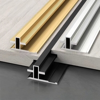 Profilé en métal auto-adhésif de luxe en alliage d'aluminium pour panneau mural en placage de bois, bande de finition à joint plat de 9 mm en forme de T