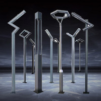 Farola Solar de Aluminio para Jardín, Lámpara LED Cuadrada para Exteriores, 3 Metros de Altura, IP65 Impermeable, Iluminación Residencial para Carreteras, 50000 Horas de Duración