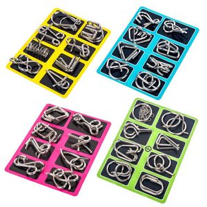 Rompecabezas Metálicos Enlazables al por Mayor, 8 Piezas, Anillos de Desenredado, Juguetes Chinos de Ingenio, Juegos de Entrenamiento Lógico - Product Image 1