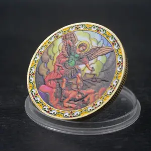 FULL COLORFUL SAINT Michel l'Archange Coin Challenge Coin - Product Image 1