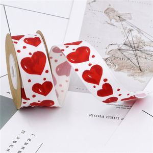 Imprimé amour saint valentin mariage décoration ruban pêche coeur Halo tie-dye effet fil de fer 5 M - Product Image 3