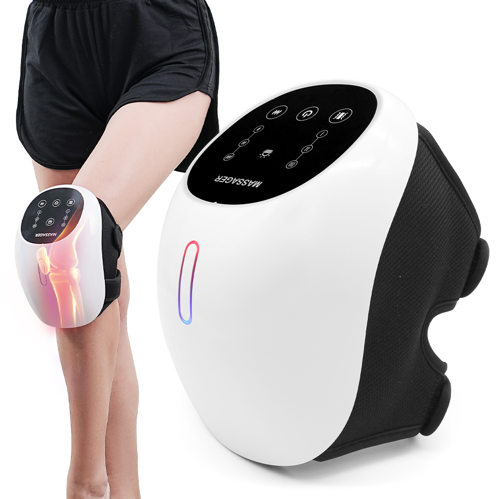 Electric Knee Joint Massager Led Display Touch Control Automatic Vibration Knee Massager With Red Light And Heat