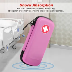 Odm Sample Custom Black Hard Eva Travel Astma Inhalator Case Hard Schokbestendige Medische Eva Rits Case Voor Inhalator