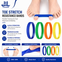 Bande d'exercice élastique en silicone réutilisable pour orteils, boucle de résistance pour hallux valgus, sangle d'étirement, anneau d'entraînement pour pieds avec points antidérapants