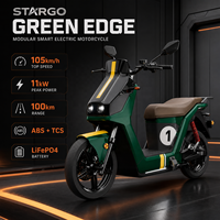 STARGO Green Edge Modular Electric Motorcycle Dual Round Headlights Smart Urban Sportbikes Scooter 72V Long Range Adults 105km/h
