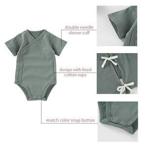 Body de Algodón Orgánico Personalizado para Bebé Recién Nacido, Body de Manga Corta con Broches Laterales para Bebé <span class=keywords><strong>Prematuro</strong></span>, Kimono Unisex para Bebé - Product Image 5