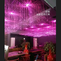 Rideau lumineux à fibre optique LED RVB en vente chaude d'usine, panneau lumineux en plastique changeant de couleur pour la décoration murale d'hôtel, de karaoké et de bar