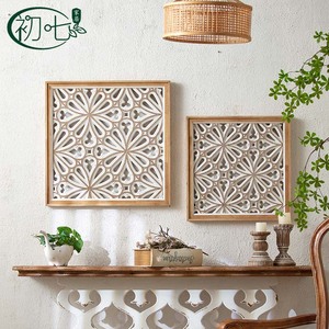 Wall Murals Square Wood Color Home Decor Hanging Items Entryway Living Room <b>Sofa</b> Background Art - Product Image 4