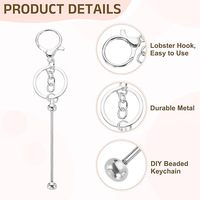 Meilleures ventes : Barres de porte-clés en métal perlé, vierges, en gros, créatives et mignonnes, pour la fabrication de bijoux DIY, fournitures pour cadeaux, prêtes à expédier (RTS)