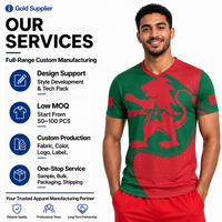 Maillot de football personnalisé du Maroc, impression par sublimation, col en V, pour hommes, séchage rapide, respirant, vente en gros, fournisseur d'usine OEM ODM