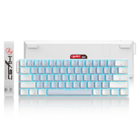 Nuevo Teclado Mecánico Portátil HXSJ K61 60% con Cable USB Tipo-C Desmontable, Iluminación Ice Blue Streamer y Correa Creativa