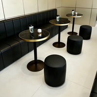 Tables et chaises de bar de style luxe abordable, fabrication et vente en gros de tables rondes noires, tabourets rembourrés