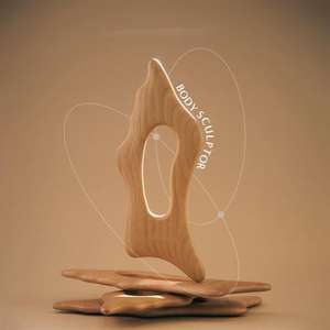 Gua Sha de madera de haya portátil de primera calidad: escultor corporal para aliviar los músculos tensos y la circulación facial/corporal - Product Image 1