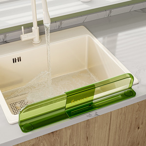 Protection anti-éclaboussures pour évier de cuisine, en plastique transparent, à fixer sur le comptoir, multifonctionnelle, pour le lavage de la vaisselle et des légumes - Product Image 3