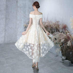 Petite <span class=keywords><strong>robe</strong></span> <span class=keywords><strong>de</strong></span> <span class=keywords><strong>mariée</strong></span> <span class=keywords><strong>japonaise</strong></span> et coréenne à épaules dénudées, élégante pour femme adulte, idéale pour cérémonie et fête d'anniversaire - Product Image 5