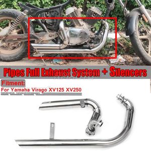 Tubo de Escape para Motocicleta, Sistema de Escape Completo con Silenciadores de Acero Inoxidable para Yamaha Virago V Star XV125 XV 125 XV250 XV 250 - Product Image 1