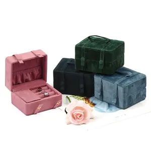 Travel Portable Vegan Leather Insert Romantic The Snap Cute Necklace Velvet Multi Display Jewelry Boxes For Women 2021