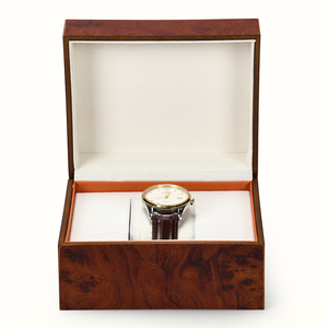 Boîte à montres en bois de luxe avec logo personnalisé marron, finition brillante, organisateur de montres, boîte de rangement pour montres en bois - Product Image 1
