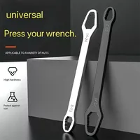 Kunci Torx Universal Metrik 3-17mm, Kunci Kacamata Ujung Ganda yang Dapat Disesuaikan dan Dapat Mengencangkan Sendiri, Baja Krom-vanadium