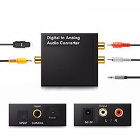 Convertisseur audio numérique-analogique coaxial, adaptateur optique-analogique SPDIF vers RCA, câble pour PS5, TV, lecteur DVD, décodeur audio STB