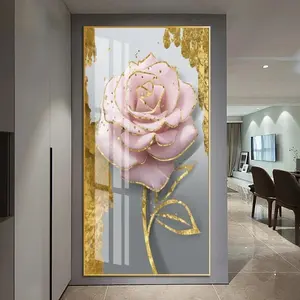 60*120cm Encadré Maison Oeuvre Décoration Mur Art Huile Personnalisé Image Imprimé Peinture Décorative Rose Paysage