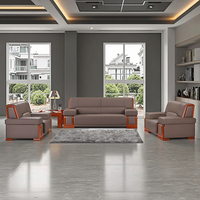 Canapé de luxe pour bureau de direction Foshan Ensemble de canapés en cuir modernes pour réception de visiteur pour salle de sortie Meubles design pour bureau