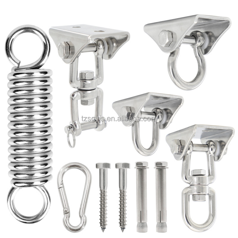 4 Pack Heavy Duty Swing Hangers - 360° Swivel Stainless Steel Hammock Hook Kit