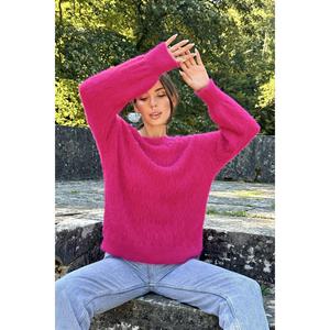 เสื้อไหมพรมสีบานเย็นสำหรับผู้หญิง แขนยาว สวมใส่สบาย ไม่เป็นขุย เกรด 12 GG - Product Image 4