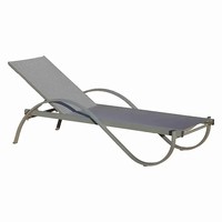 Hochwertiger Aluminium-S-förmiger Liegestuhl für Strand, Hotel, Innenhof & Villa - Outdoor-Sonnenliege mit Armlehne, klappbar, UV-beständig