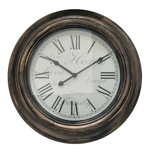 Wasserdichtes Dekor im Freien 20In Antique Design Style Batter Operated Roman Numeral Wanduhr für Patio Home Kitchen