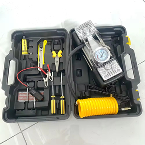 Kit de réparation de pneus portable en métal 12V - Mini <span class=keywords><strong>compresseur</strong></span> d'air avec manomètre numérique et outils de réparation pour les urgences automobiles - Product Image 2
