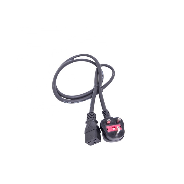 BS 1363 ASTA UK Singapore Saudi Arab Power Cord Cut Open Striped IEC 320 C13 3 Prongs Cable End