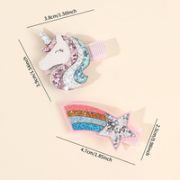 CN 4 pinces à cheveux licorne scintillantes, douces, arc-en-ciel, pastel, crème glacée, pour filles et enfants
