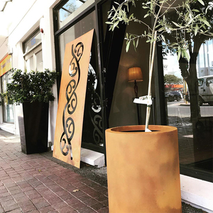 Pot de fleurs demi-rond en acier corten pour projets de jardinières suspendues maison et jardin, revêtement poudré, certifié CE - Product Image 6