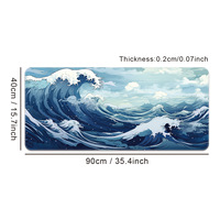 Vente chaude grand tapis de bureau étanche tapis de souris topographique de haute qualité tapis de jeu minimaliste personnalisé 900*400mm tapis de bureau