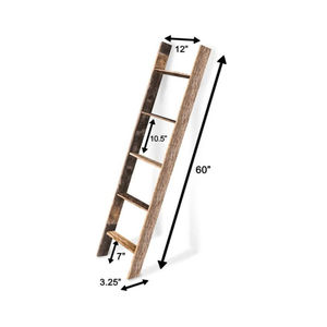 Rustieke Boerderij Deken Ladder Onze 5 Ft Ladder Kan Horizontaal Of Verticaal Worden Gemonteerd En Verweerde Houten Muur Decor - Product Image 5