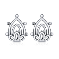 S925 reine Anemone knospe ohr einfache tempera blume sterling silber volle-körper ohrring SCE989