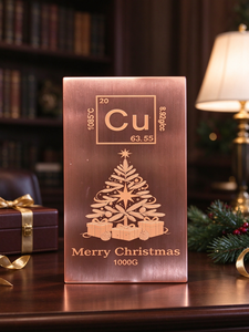 Barra de Cobre Puro de 1 kg .999 con Diseño de Árbol de Navidad para Regalo - Product Image 4