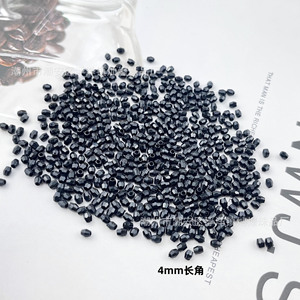 Cuentas acrílicas negras de esquina de 3-5 mm con orificio recto multifacético para la fabricación de joyas, material para tejer cadenas de teléfono y bolsos DIY - Product Image 3
