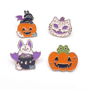 고스 펑크 주얼리 선물 브로치 핑크 폰 고스트 팝콘 단검과 낫 꽃 묘비 블랙 니켈 도금 금속 배지 핀 - Product Image 4