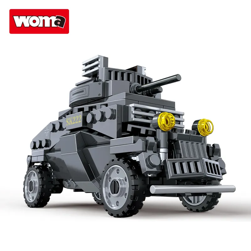 WOMA TOYS Retail Sales Student Military Army Tank Light Armored Vehicle Car Assemble plastic bricks building blocks toys