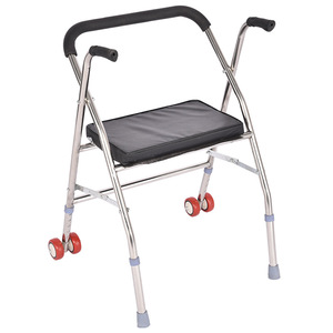 Walker With Seat Stainless Steel Wheeled <b>Rollator</b> For Seniors Rehabilitation Use - Product Image 5