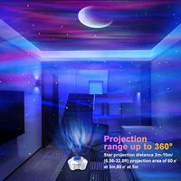 Projecteur LED moderne à brancher pour télécommande de haut-parleur, lumière lune étoile galaxie nord aurore boréale pour chambre et home cinéma