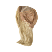 Perruque blonde à racines foncées de 9 pouces MT12, 100 % cheveux Remy chinois, Lace Front Mono Top, dentelle transparente, perruque en cheveux humains
