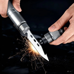 Ensemble <span class=keywords><strong>pelle</strong></span>, hache et marteau pliables multifonctions en acier au manganèse pour le camping en plein air, la survie et l'utilisation en véhicule - Product Image 3