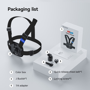 Telesin nouveaux accessoires de montage de caméra d'action pour Dji / <span class=keywords><strong>Go</strong></span> <span class=keywords><strong>Pro</strong></span> / Insta360 gilet à dégagement rapide réglable sangle de poitrine - Product Image 6