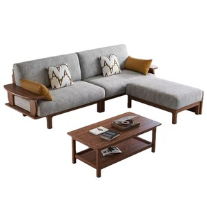 Sofá de madera maciza para sala de estar, estilo minimalista moderno, diseño de líneas rectas, duradero para uso doméstico - Product Image 4